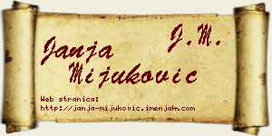 Janja Mijuković vizit kartica